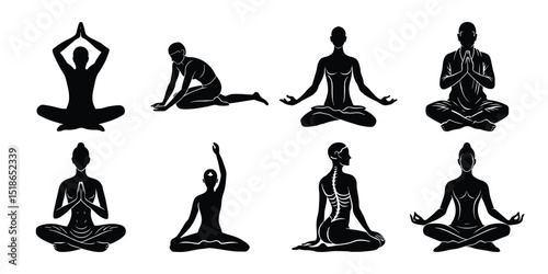 silhouette of yoga