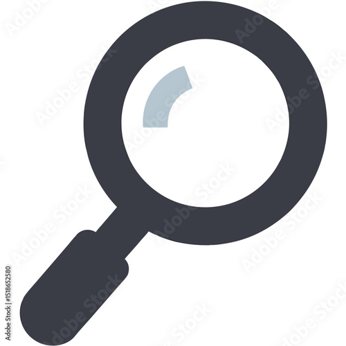 Magnifying glass icon on a black background representing search and investigation