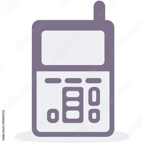 Iconic illustration of a purple cell phone with black background for design purposes