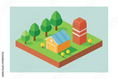 vector illustration of a modern building