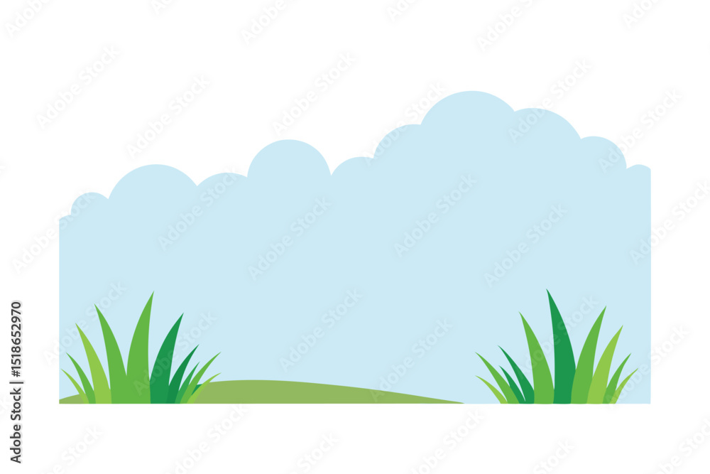 Obraz premium green grass and blue sky