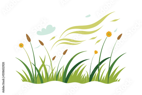 spring grass and flowers
