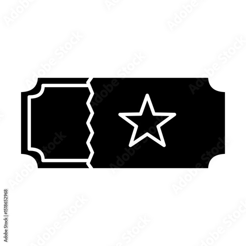 vip ticket icon with star, vector illustration, symbol, design logo template pictogram, for ui or ux isolated on white for mobile app, editable