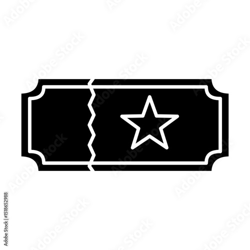 vip ticket icon with star, vector illustration, symbol, design logo template pictogram, for ui or ux isolated on white for mobile app, editable