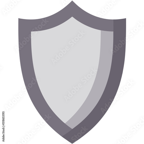 Protective shield icon illustration with a gray-white color scheme against a black background