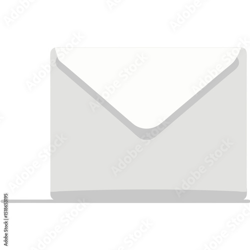 Simple illustration of a white envelope isolated on a black background for any content