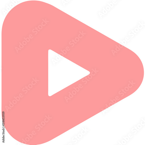 Simple pink play button icon on a black background, perfect for multimedia and video