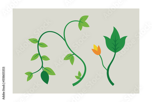 vector illustration of a green plant