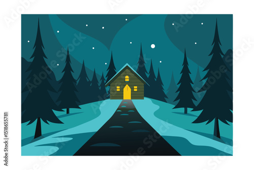 vector illustration of a winter landscape