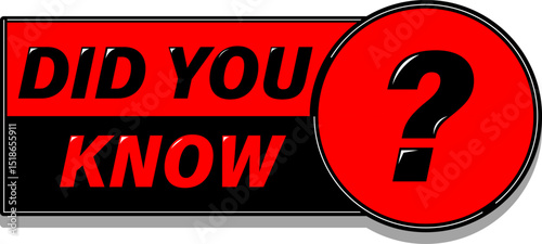 Did you know interesting fact. Did you know with question mark, banner vector design stock illustration