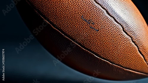 Close-up of a leather American football