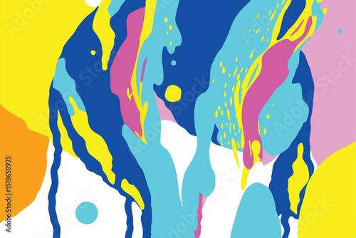 Abstract colorful drip art on a white background design for creative projects