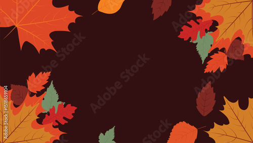 Autumn Sale Background with Dark Red and Orange Leaves