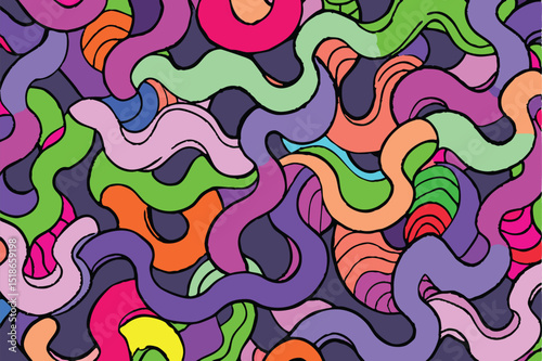 Abstract colorful wavy lines graphic design with a transparent background for creative projects