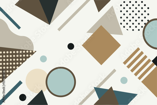 Abstract geometric composition in neutral tones with transparency for design projects