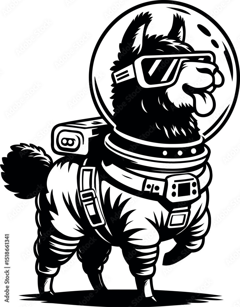 Fototapeta premium Astronaut Llama in Space Suit