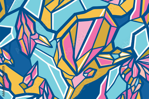 Abstract geometric pattern with bright colors and transparency for diverse design projects