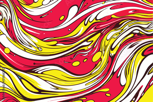 Abstract vector art of colorful swirls with bold shapes and striking color harmony