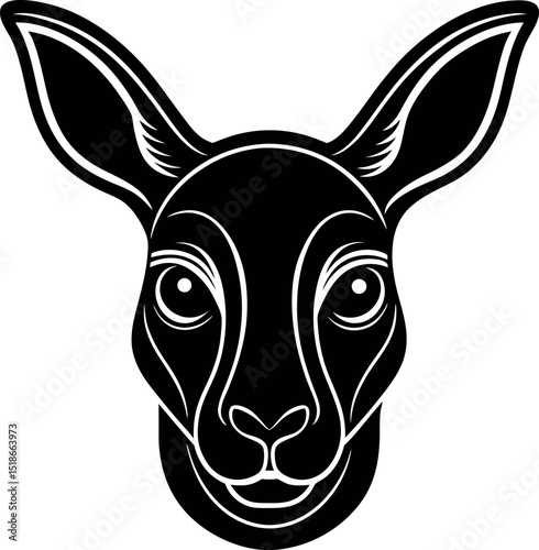 Kangaroo Face in Shiny Cute Pastel Chrome Shallotte on white background