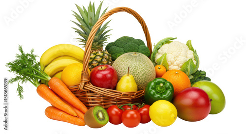 Isolated Basket With Fruit