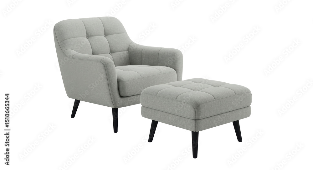 Obraz premium Isolated Armchair and Ottoman