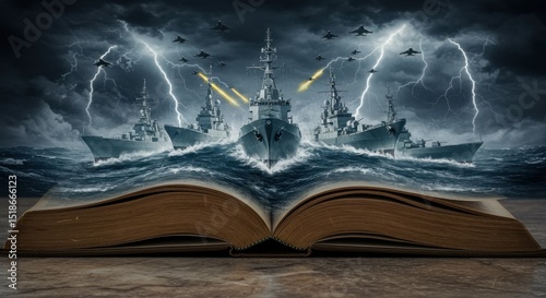 Mystical Book Transforming into an Endless Ocean