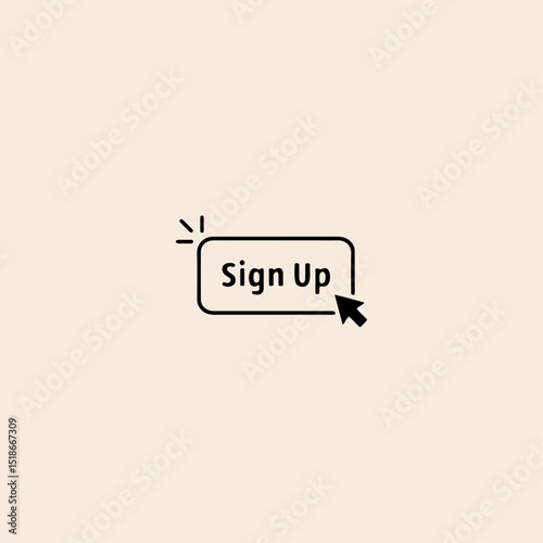 Sign up icon flat vector design.