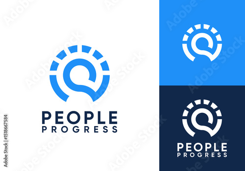 people progress recruitment process logo vector design inspiration	
