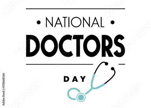 National doctors day with stethoscope graphic illustration design
