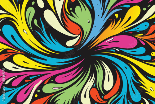 Swirling vibrant abstract design with transparency suitable for various creative projects