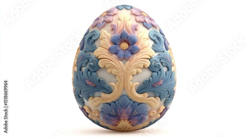 Easter Egg with Intricate Floral Design A Festive and Decorative Artwork for Celebrations and