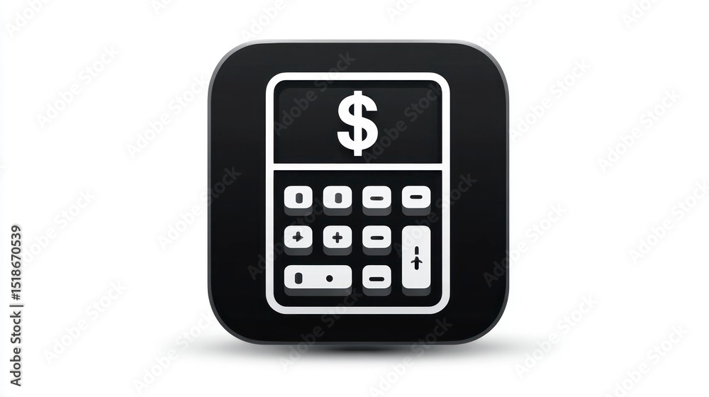 Financial Calculator Icon with Dollar Sign Digital Finance Accounting Tool Money Management Financial Calculator Icon with Dollar Sign Digital Finance Accounting Tool Money Management