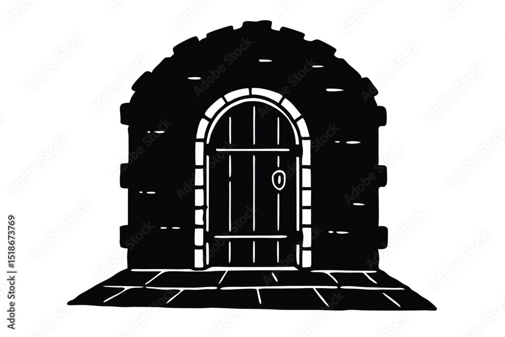 Fototapeta premium dungeon door vector icon