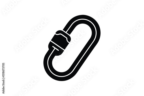 climbing carabiner vector icon