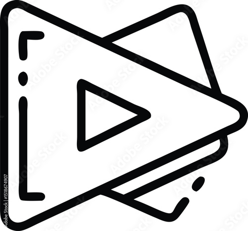 3d rendered silhouette play button icon design for online video streaming