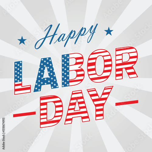 Labor day card design, vector illustration, USA labor day, greeting text of happy labor day design