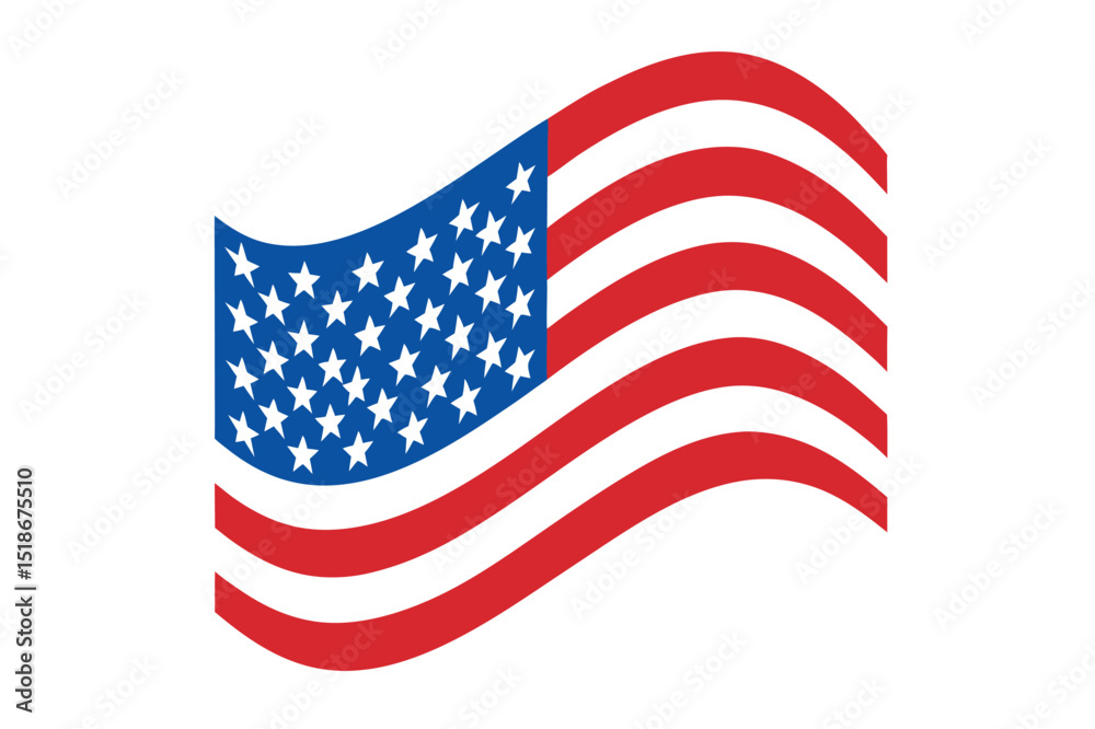 Fototapeta premium United States of America flag. The correct proportions and color. American flag vector illustration.