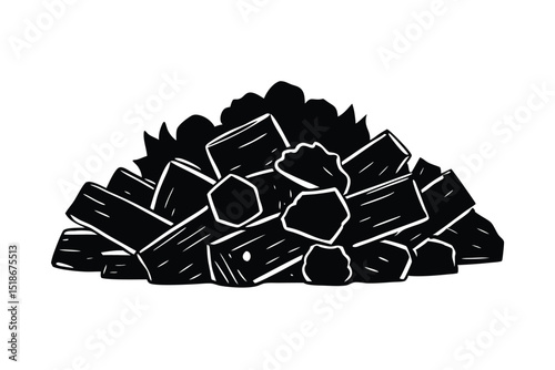 woodpile vector icon