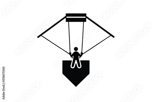 zipline vector icon