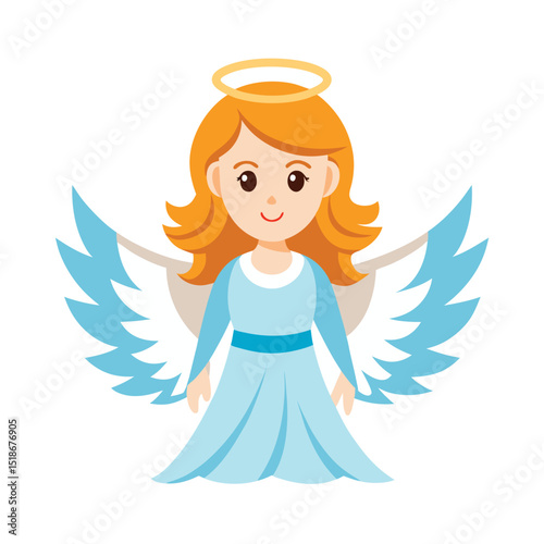 Angel vector art illustration. angel with wings vector. illustration of angel, angel icon, vector art.