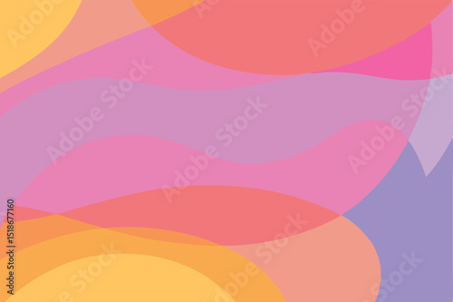 Abstract colorful overlapping shapes with transparency for modern design projects