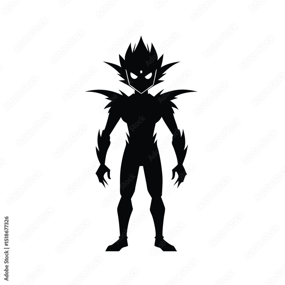 Fototapeta premium Anime silhouette vector art illustration. Anime character silhouette design