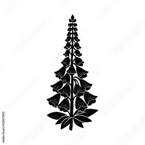 foxglove icon  silhouette vector illustration on white background