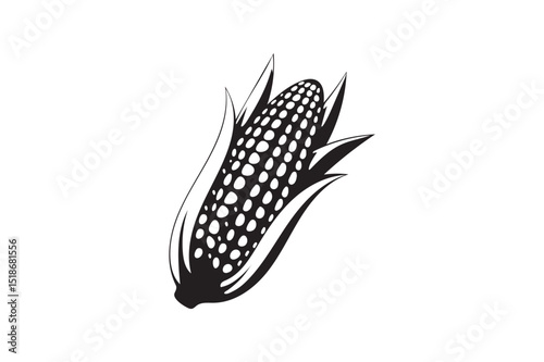 A simple corn silhouette on white background.