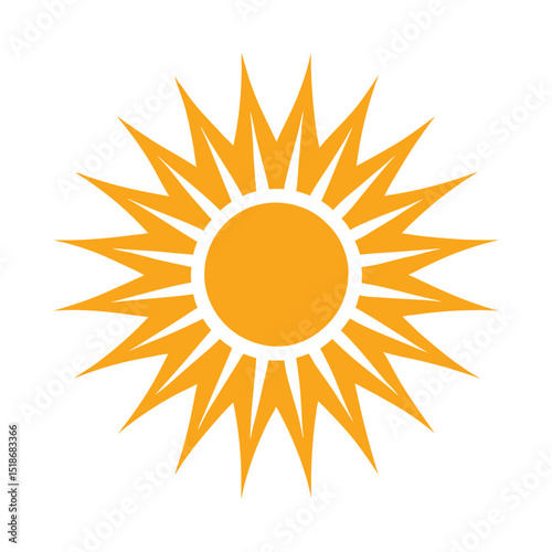 Sun vector illustration. Sun simple icons collection. Yellow sun icon set, sunshine and solar glow, sunrise or sunset.