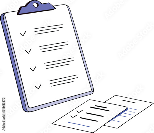 Abstract illustration of a clipboard design with transparency for versatile use