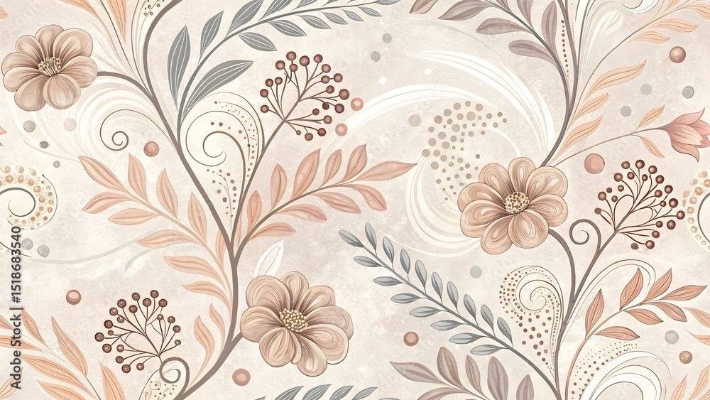 custom made wallpaper toronto digitalElegant Nude Toned Liquid seamless floral background