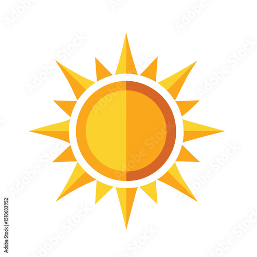 Sun vector illustration. Sun simple icons collection. Yellow sun icon set, sunshine and solar glow, sunrise or sunset.