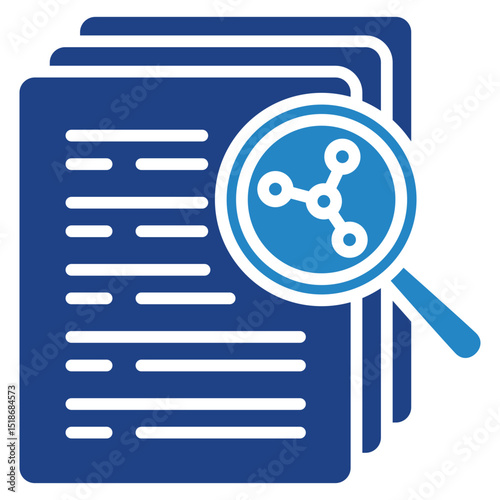 Academic Paper mini illustration dual tone color icon, use for research and development, education, industry, UI, UX kit, app and web development, digital or print.
