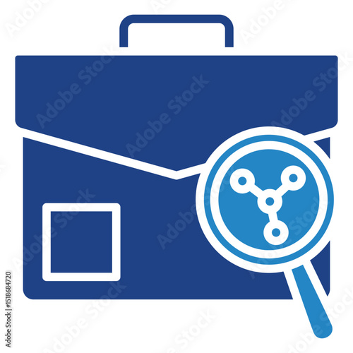Business Case mini illustration dual tone color icon, use for research and development, education, industry, UI, UX kit, app and web development, digital or print.